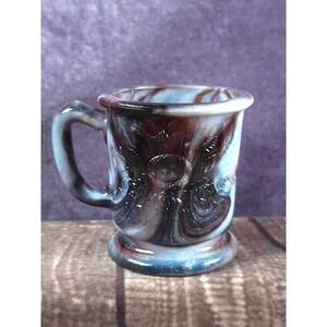 Vintage Purple Slag Glass Mug Bird Nest Embossed Small Coffee Tea Cup